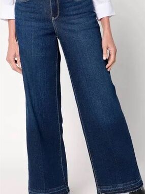 NYDJ Wide-Leg Jeans in Dark Blue Denim